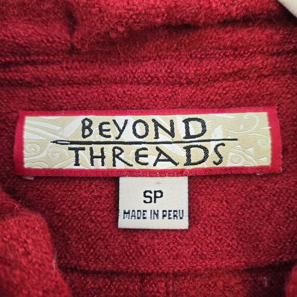 Beyond Threads Alpaca & Wool Blend Ruffle Trim Asymmetrical Button Jacket Size S - Picture 3 of 7